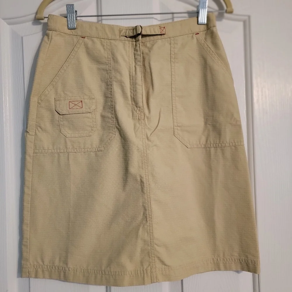 L.L. Bean Tan Pencil Skirt